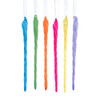 Glass Glow In The Dark Glittered Icicle Ornaments, 6 Assorted