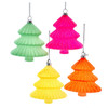 Glow In The Dark Glass Glittered Tree Ornaments, 6 Assorted