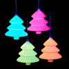 Glow-In-The-Dark Glass Glittered Tree Ornaments, 6 Assorted