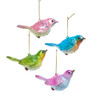 Colorful Bird Ornaments, 4 Assorted