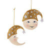 Star & Moon Face Ornaments, 2 Assorted