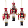 Red & Gold Nutcracker Ornaments, 3 Assorted