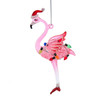 Glass Flamingo With String Lights Ornament