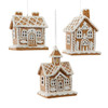 Gingerbread House Ornaments, 3 Assorted