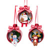 Santa, Snowman & Reindeer Sitting In Cup Ornaments, 3 Assorted
