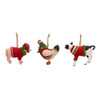 Farm Animals Wearing Sweaters Ornaments, 3 Assorted