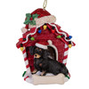 Dachshund With Dog House Ornament For Personalization
