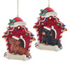 Dachshund With Dog House Ornaments For Personalization, 2 Assorted