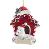 Poodle With Dog House Ornament For Personalization