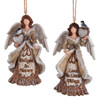 Rustic Glam Faceless Angel Ornaments, 2 Assorted