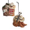 Western Boot Ornaments, 2 Assorted