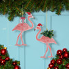 Coastal Flamingo With Gifts & Christmas Tree Ornament, 2 Assorted