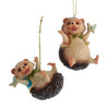 Hedgehog With Butterfly Ornaments, 2 Assorted