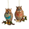 Owl On Branch Ornaments, 2 Assorted