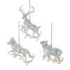 Opalescent Wolf, Polar Bear & Deer Ornaments, 3 Assorted