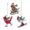 Comfort & Joy Skating & Sledding Bird Ornaments, 3 Assorted