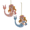 Pink & Blue Mermaid Ornaments, 2 Assorted
