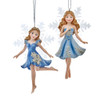 Fairy With Blue Dress and Snowflake Wings Ornaments, 2 Assorted