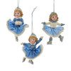 Blue & Platinum Ice Skating Girl Ornaments, 3 Assorted