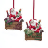 Vineyard Santa On Crate Ornaments, 2 Assorted