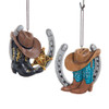 Western Horseshoes With Boots & Hat Ornaments, 2 Assorted