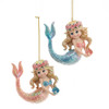 Electroplated Child Mermaid Ornaments, 2 Assorted