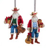 Western Cowboy Santa Ornaments, 2 Assorted