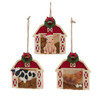 Farm Animal Barn Ornaments, 3 Assorted