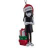 Emily The Strange® Wearing "Bah Humbug" Santa Hat Ornament