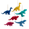 Fuzzy Colorful Dinosaur Ornaments, 6 Assorted