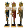 15“ Teal, Green & Desert Rosé Nutcrackers, 3 Assorted