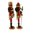 15" Wooden African American Red & Gold Leaf Nutcrackers, 2 Assorted
