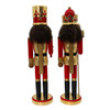 15" Wooden African American Red & Gold Leaf Nutcrackers, 2 Assorted