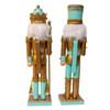 11" Aqua & Gold Nutcrackers, 2 Assorted
