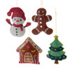 Bedazzled Christmas Ornaments, 4 assorted