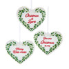 Mistletoe Porcelain Heart With Sayings Ornaments, 3 Assorted