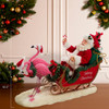 10“ Fabriché™ Santa In Sleigh With Flamingos