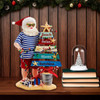 10.5“ Fabriché™ Battery Operated Beach Santa With Lighted Sign