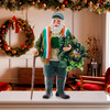 10.5" Fabriché™ Musical Irish Santa With Wreath