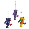 Grateful Dead™ Bear Ornaments, 3 Assorted