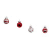 25MM Miniature Red and White Glass Ball Ornaments, 12-Piece Box