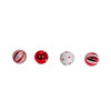 25MM Miniature Red and White Glass Ball Ornaments, 12-Piece Box