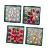 35MM Miniature Glass Ball Ornaments & Treetop, 15-Piece Box
