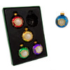 60MM Glass Multicolored Reflector Ornaments, 5-Piece Box