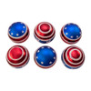 80MM Glass Red, White and Blue Stars and Stripes Glass Ball Ornaments, 6-Piece Box