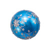 80MM Glass Blue and Silver Glitter Snowflake Ball Ornaments, 6-Piece Box