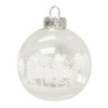80MM Glass Clear Ball With White Tree Design Ornaments, 6-Piece Box