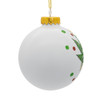 80MM Glass White With Cannabis Design Ball Ornament