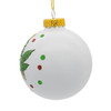 80MM Glass White With Cannabis Design Ball Ornament