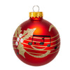 80MM Glass Red With Music Notes Ball Ornaments, 6-Piece Box